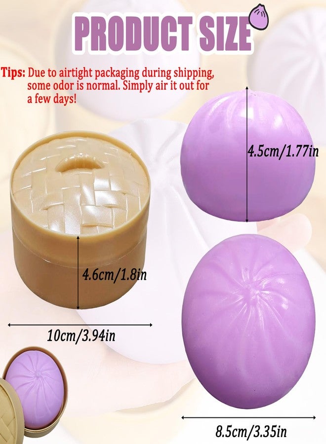 PMDYBY Giant Dumpling Squishy, Large Dumpling Squishy, Mystery Jumbo DumplingSquishy, Cute Anxiety Relief Fidget Toy, Soft Squeeze Decompression Dough for Adults(Purple) - Image 4